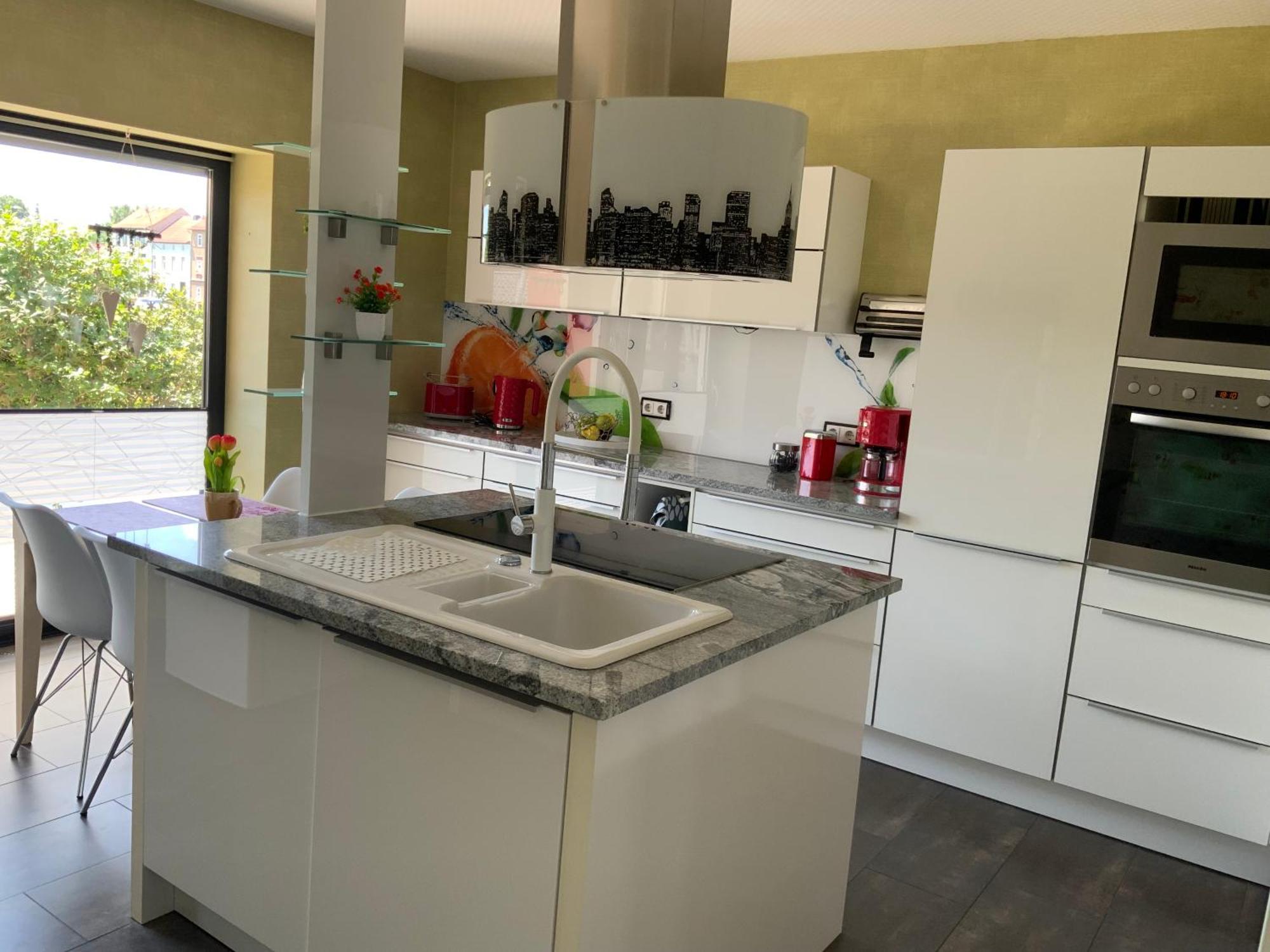 Ferienhaus Luebke, Gartenblick Mühlhausen Buitenkant foto